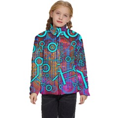 Abstract Tech Galaxy Design Kids  Puffer Bubble Jacket Coat by ExtraGoodSauce