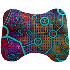 Abstract Tech Galaxy Design Head Support Cushion by ExtraGoodSauce