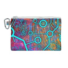 Abstract Tech Galaxy Design Canvas Cosmetic Bag (large) by ExtraAwesomeSauce