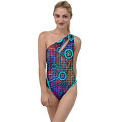 Abstract Tech Galaxy Design To One Side Swimsuit by ExtraGoodSauce