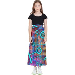 Abstract Tech Galaxy Design Kids  Flared Maxi Skirt by ExtraGoodSauce