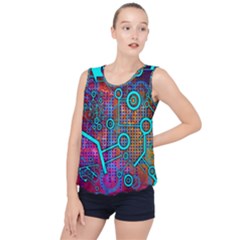 Abstract Tech Galaxy Design Bubble Hem Chiffon Tank Top by ExtraGoodSauce