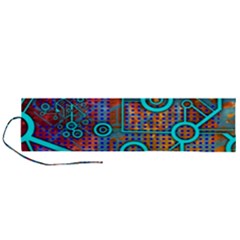 Abstract Tech Galaxy Design Roll Up Canvas Pencil Holder (l) by ExtraGoodSauce