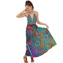 Abstract Tech Galaxy Design Backless Maxi Beach Dress View1