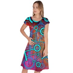 Abstract Tech Galaxy Design Classic Short Sleeve Dress by ExtraGoodSauce