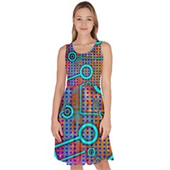 Abstract Tech Galaxy Design Knee Length Skater Dress With Pockets by ExtraGoodSauce