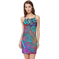 Abstract Tech Galaxy Design Summer Tie Front Dress by ExtraGoodSauce