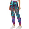 Abstract Tech Galaxy Design Women s Cropped Drawstring Pants View2