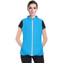 A Blue Sky With A Plane Flying In The Sky Women s Puffer Vest