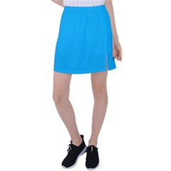 A Blue Sky With A Plane Flying In The Sky Tennis Skirt by catchydesignhill