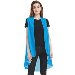 A Blue Sky With A Plane Flying In The Sky Sleeveless Chiffon Waistcoat Shirt