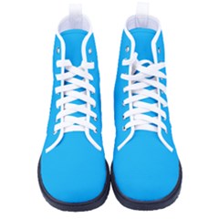 A Blue Sky With A Plane Flying In The Sky Women s High-top Canvas Sneakers by catchydesignhill