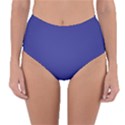 A Blue Wall With A Clock On It Reversible High-Waist Bikini Bottoms View1