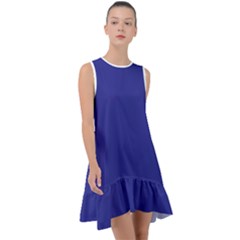 A Blue Wall With A Clock On It Frill Swing Dress by catchydesignhill