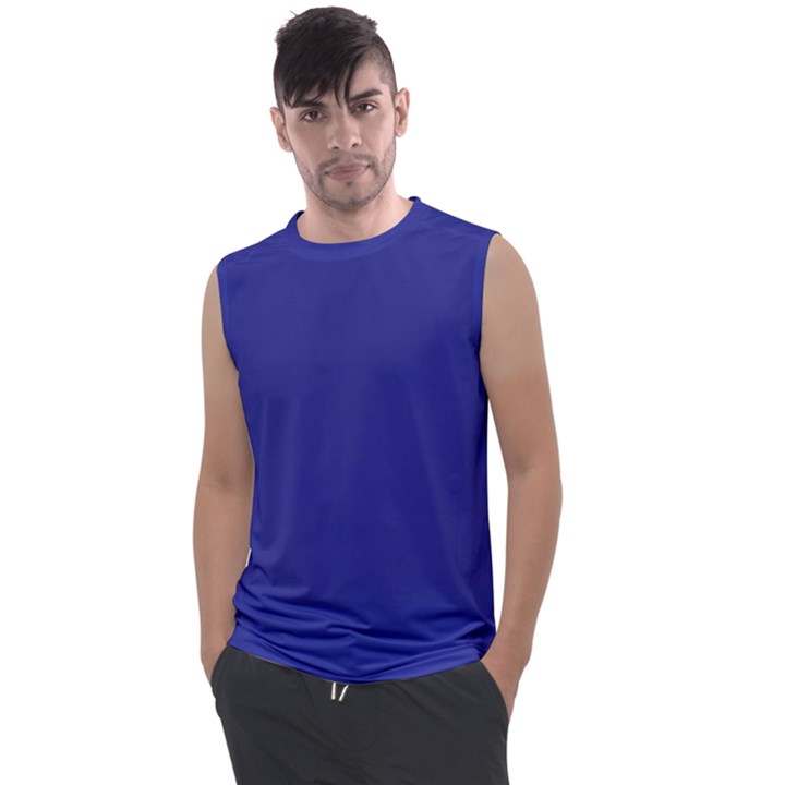 A Blue Wall With A Clock On It Men s Regular Tank Top