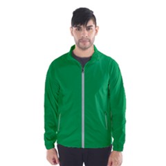 A Green Background With A White Border Men s Windbreaker