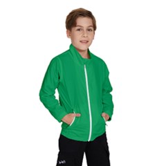 A Green Background With A White Border Kids  Windbreaker