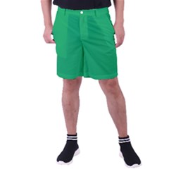 A Green Background With A White Border Men s Pocket Shorts by catchydesignhill