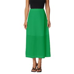 A Green Background With A White Border Classic Midi Chiffon Skirt