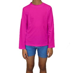 A Pink Background With A Black Border Kids  Long Sleeve Swimwear by catchydesignhill