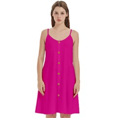 A Pink Background With A Black Border Women s Spaghetti Strap Pullover Cami Dress