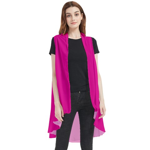 A Pink Background With A Black Border Sleeveless Chiffon Waistcoat Shirt by catchydesignhill