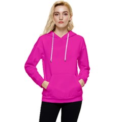 A Pink Background With A Black Border Women s Lightweight Drawstring Hoodie