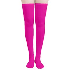 A Pink Background With A Black Border Thigh High Stockings by catchydesignhill