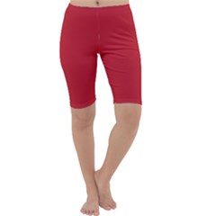 A Red Background With A White Border Cropped Leggings  by catchydesignhill