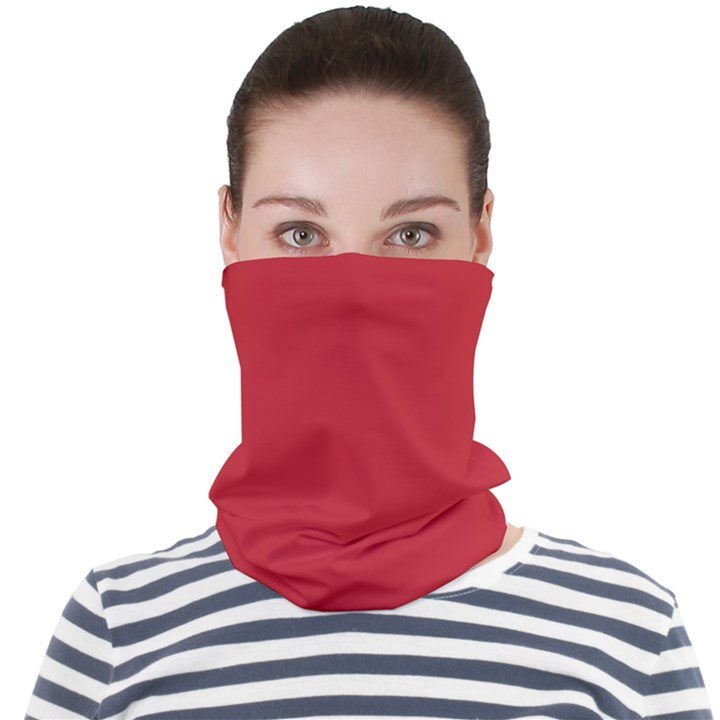 A Red Background With A White Border Face Seamless Bandana (Adult)