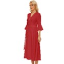 A Red Background With A White Border Midsummer Wrap Dress View2