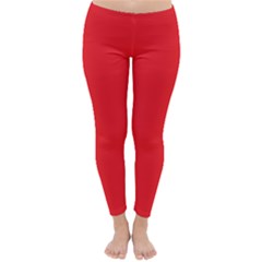 A Red Background With A White Border Classic Winter Leggings