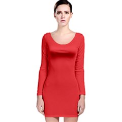 A Red Background With A White Border Long Sleeve Velvet Bodycon Dress