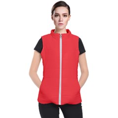 A Red Background With A White Border Women s Puffer Vest