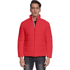 A Red Background With A White Border Men s Puffer Bubble Jacket Coat by catchydesignhill