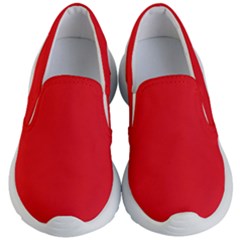 A Red Background With A White Border Kids Lightweight Slip Ons by catchydesignhill