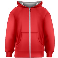 A Red Background With A White Border Kids  Zipper Hoodie Without Drawstring