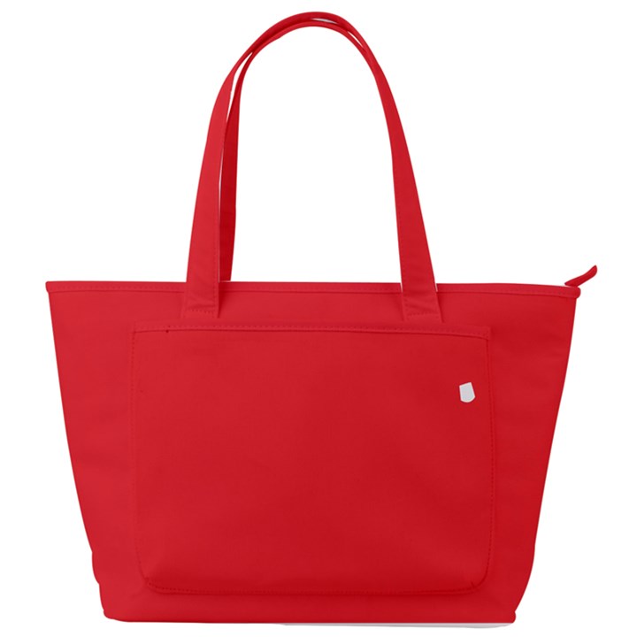 A Red Background With A White Border Back Pocket Shoulder Bag 