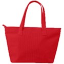 A Red Background With A White Border Back Pocket Shoulder Bag  View2