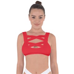 A Red Background With A White Border Bandaged Up Bikini Top by catchydesignhill