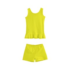 A Yellow Background With A Black Border Kids  Boyleg Swimsuit by catchydesignhill