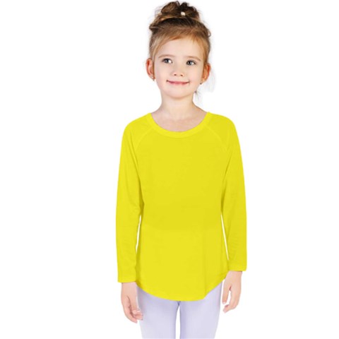 A Yellow Background With A Black Border Kids  Long Sleeve T-shirt by catchydesignhill