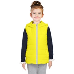 A Yellow Background With A Black Border Kids  Hooded Puffer Vest