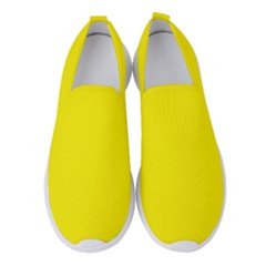 A Yellow Background With A Black Border Women s Slip On Sneakers by catchydesignhill