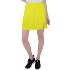 A Yellow Background With A Black Border Tennis Skirt by catchydesignhill