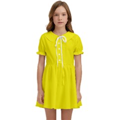 A Yellow Background With A Black Border Kids  Sweet Collar Dress by catchydesignhill