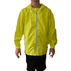 A Yellow Background With A Black Border Kids  Hooded Windbreaker