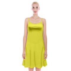 A Yellow Background With A Black Border Spaghetti Strap Velvet Dress by catchydesignhill