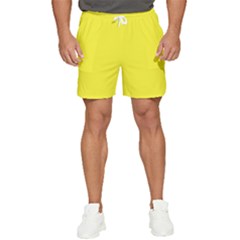 A Yellow Background With A Black Border Men s Runner Shorts by catchydesignhill