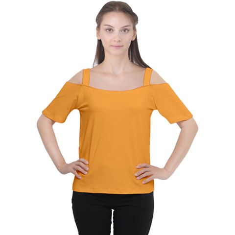 Brown, Amber, Yellow, Peach, Pattern, Font, Event Cutout Shoulder T-shirt by catchydesignhill